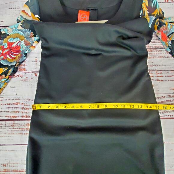 Tracy Nagoshian Black Whimsigoth Dress Sheer Floral Sleeves Fariygrunge Twee XS - Picture 11 of 14